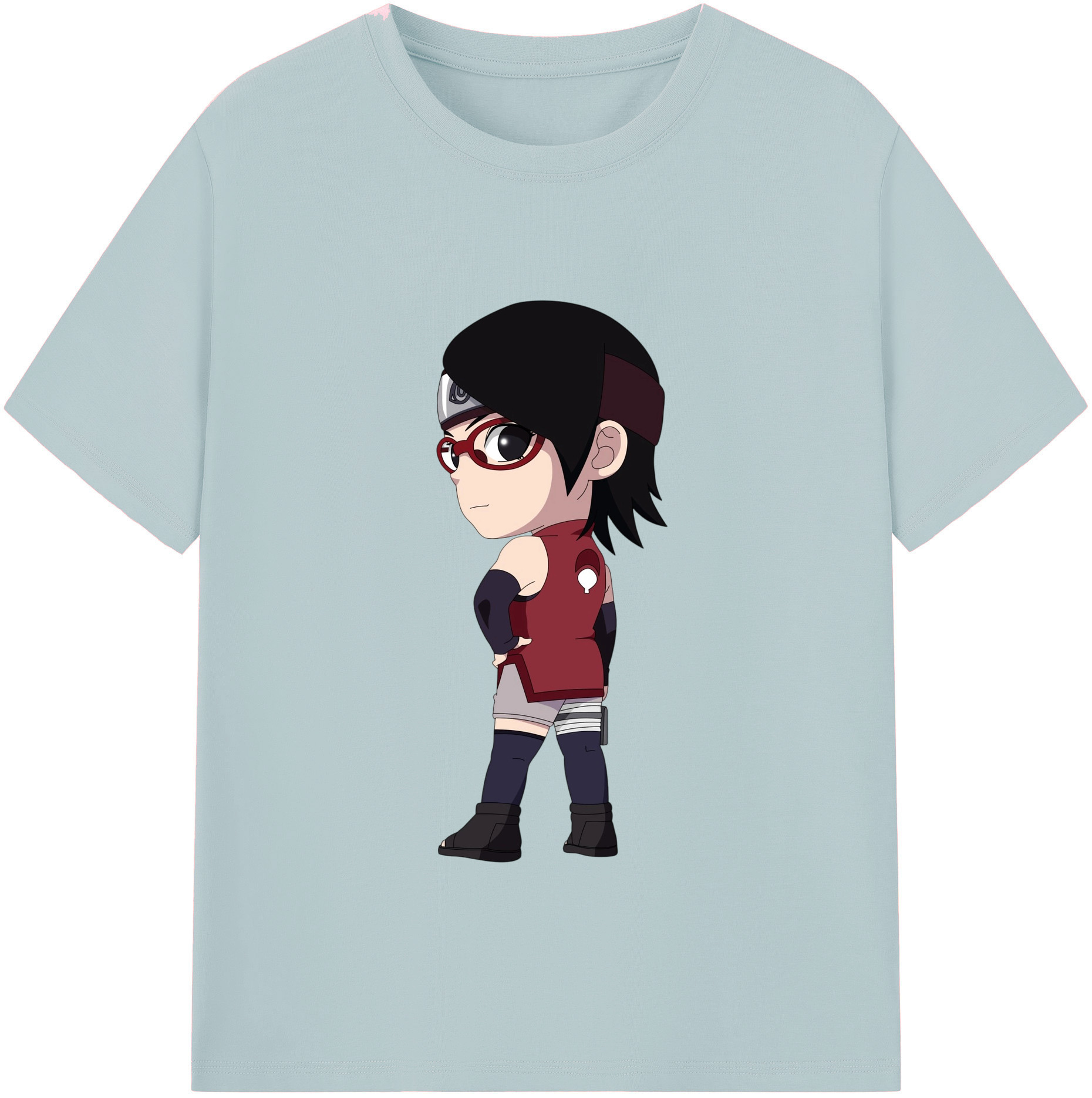 （画像用） NARUTO -ナルト- うちは サラダ Uchiha Sarada 綿100％半袖Tシャツ（フロントプリント）